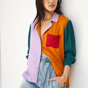 Farm Rio Colorblock Button Down size L